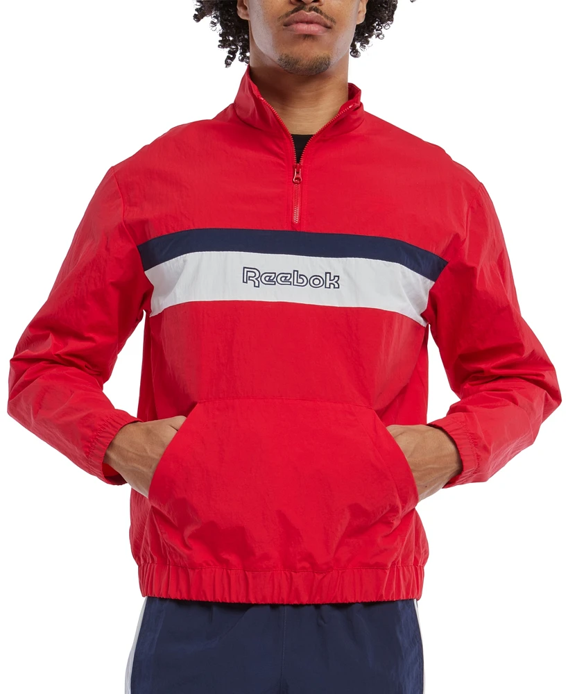 Macy's Reebok Men's Retro Colorblocked Quarter-Zip Popover