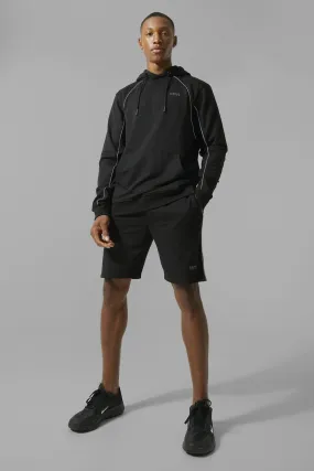 Man Active Reflective Detail Short Tracksuit | boohooMAN UK