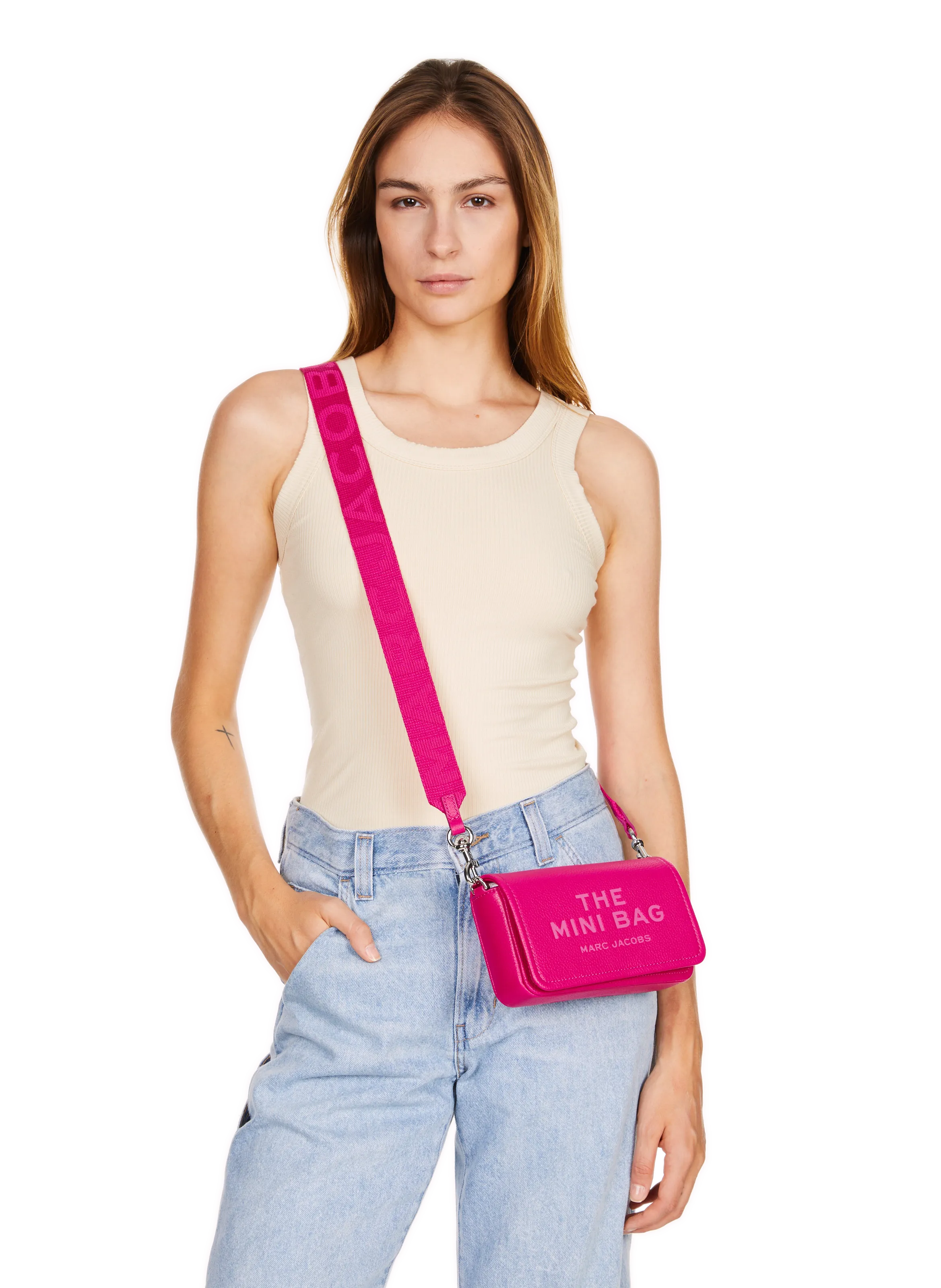 Marc jacobs  The Leather Mini Shoulder Bag in leather - Pink