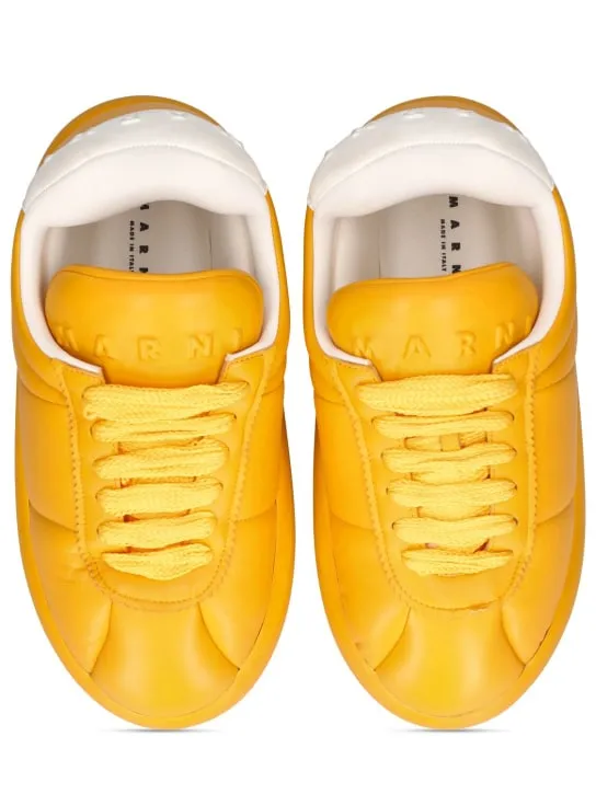 Marni   Puffy soft leather low top sneakers 