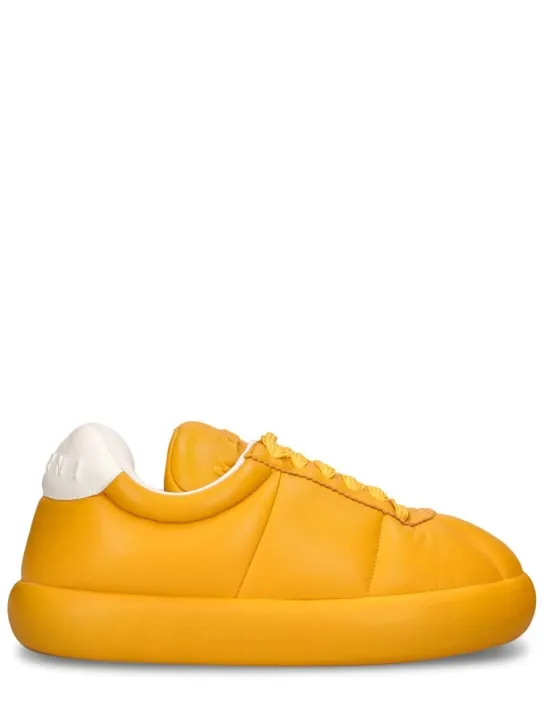 Marni   Puffy soft leather low top sneakers 