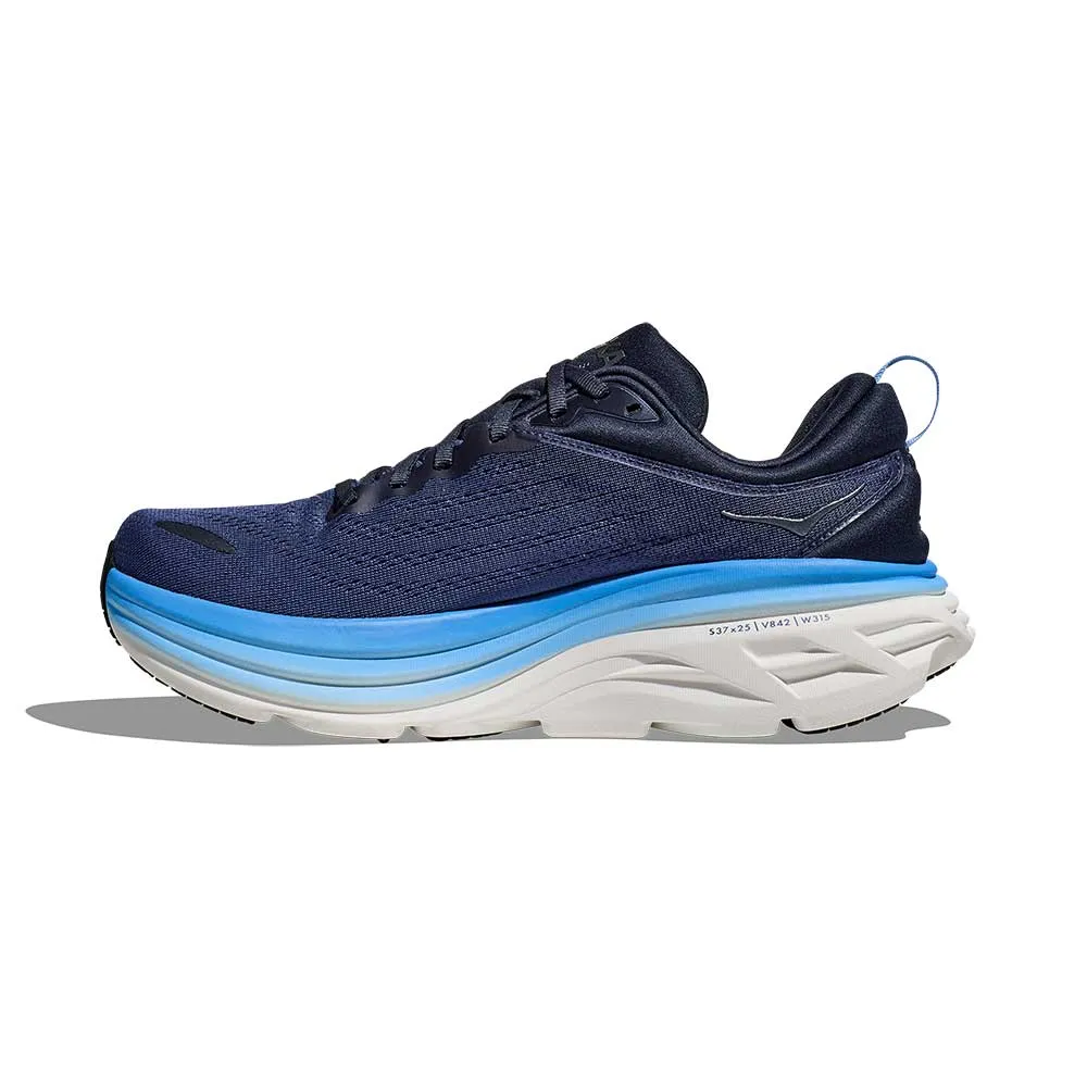 Men's Bondi 8 Running Shoe - Outer Space/All Aboard - Wide (2E)