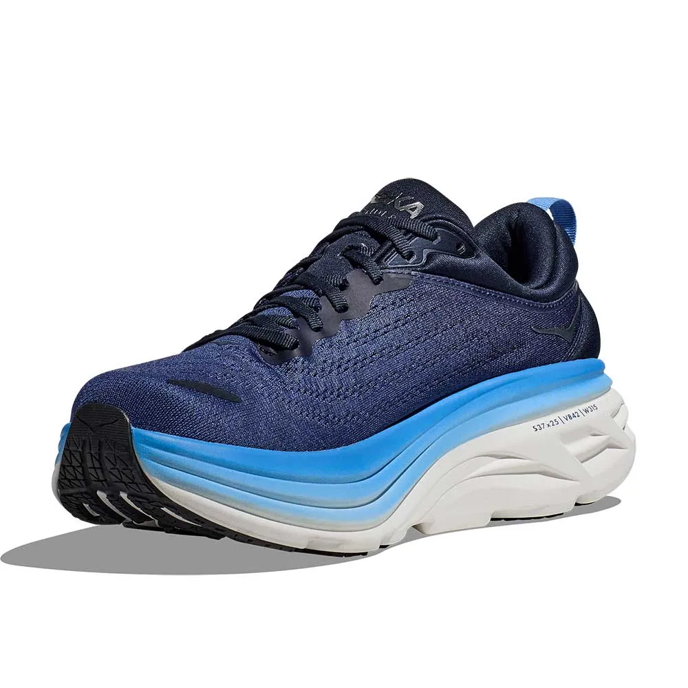 Men's Bondi 8 Running Shoe - Outer Space/All Aboard - Wide (2E)