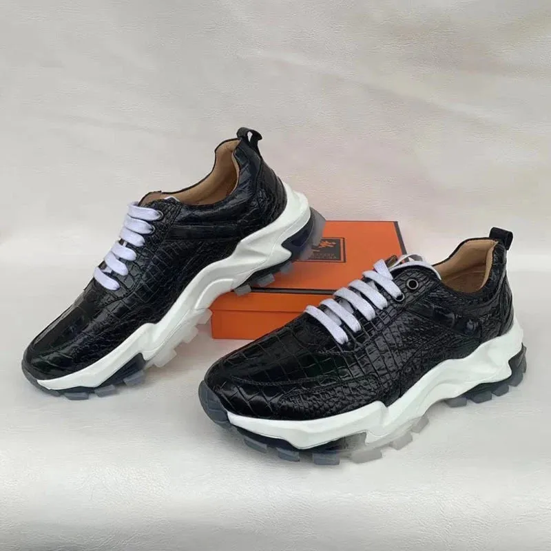 Men's Fashion Luxury Cozy Genuine Leather Lace-Up Running Sneakers