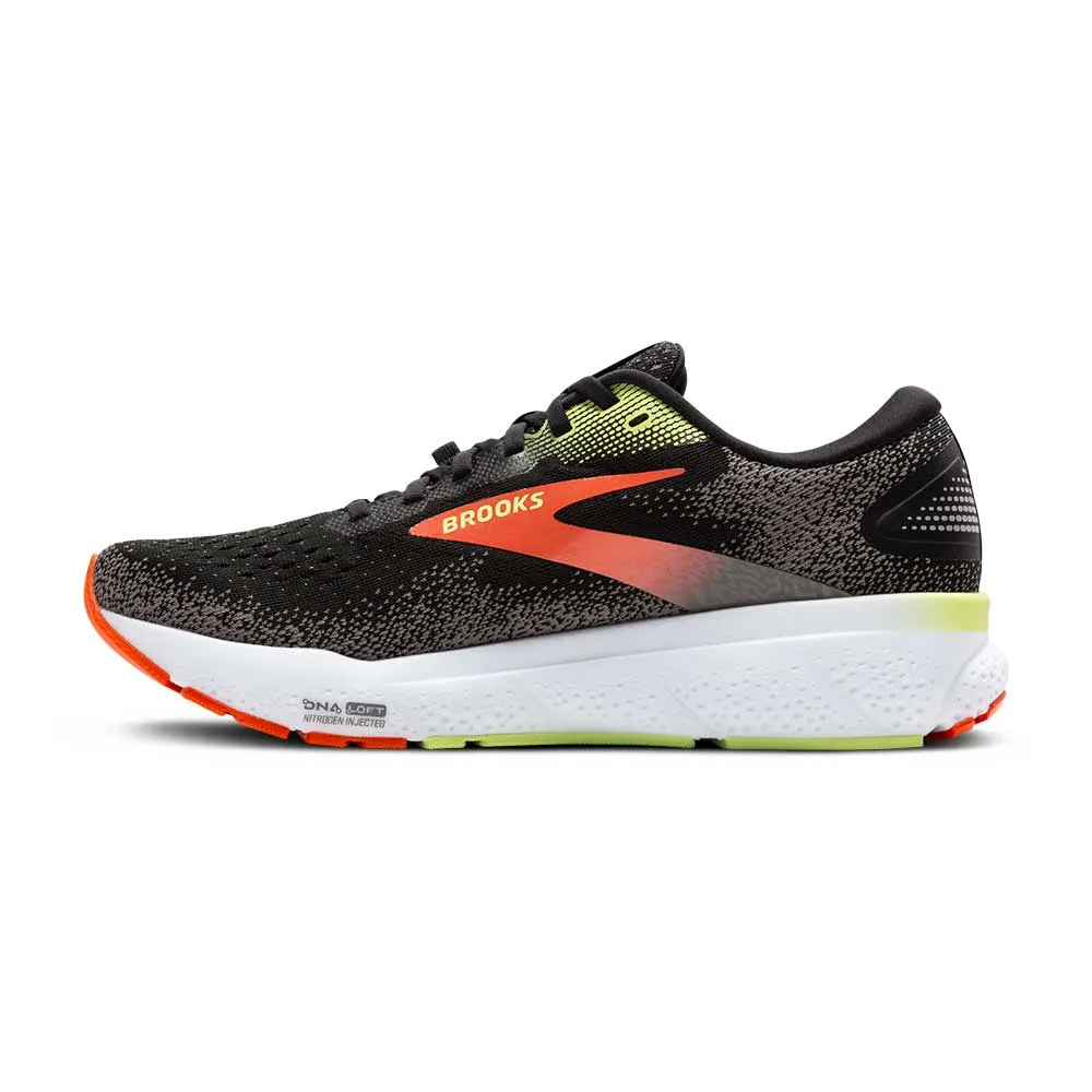 Men's Ghost 16 GTX Running Shoe - Black/Mandarin Red/Green - Regular (D)