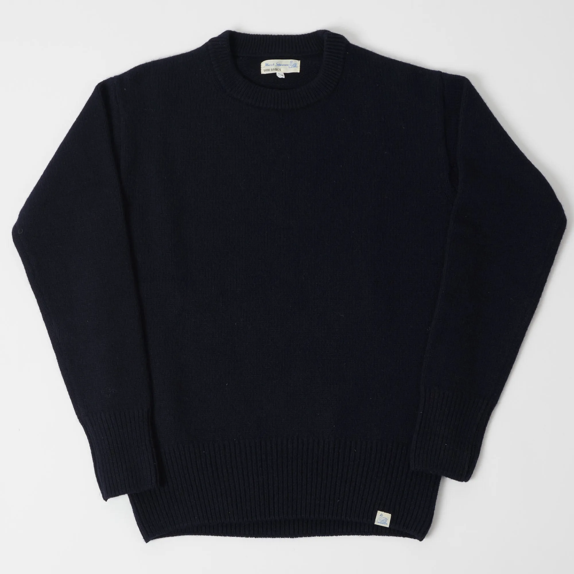 Merz b. Schwanen LOCC01 Knit Crew Neck Pullover - Dark Navy