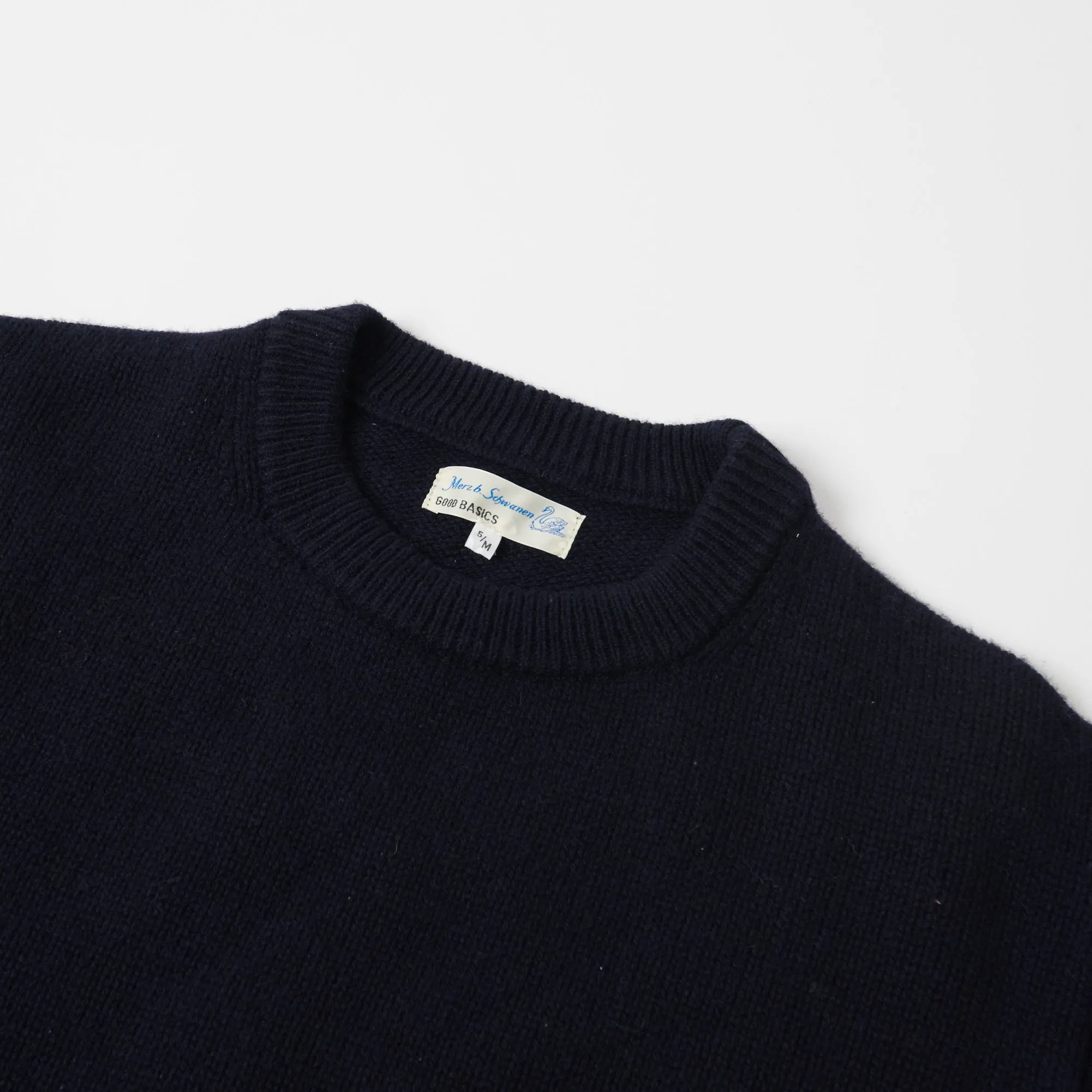 Merz b. Schwanen LOCC01 Knit Crew Neck Pullover - Dark Navy