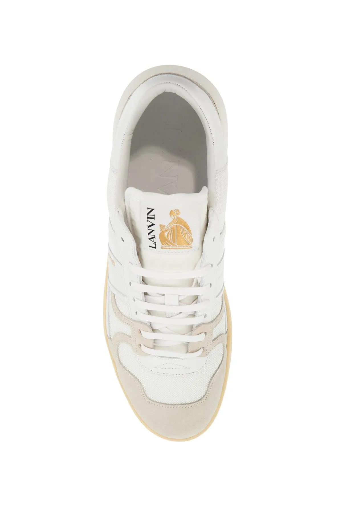 mesh and leather clay sneakers with FM SKDK00 NASH A20 BLANC