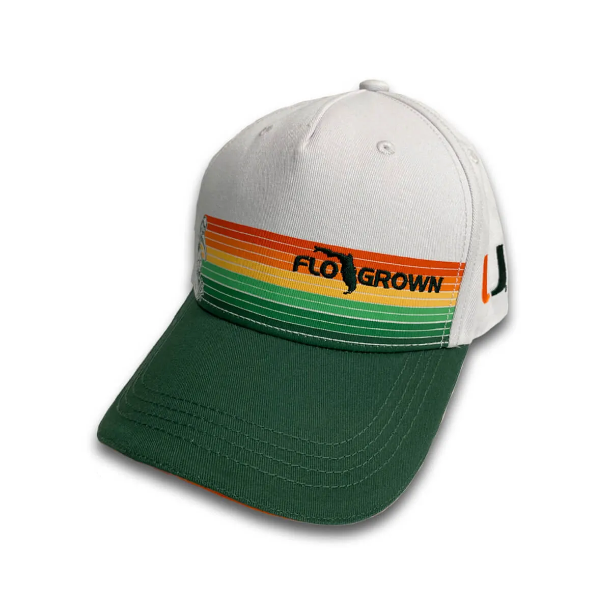 Miami Hurricanes FLOGROWN Ripstop Adjustable Hat - White