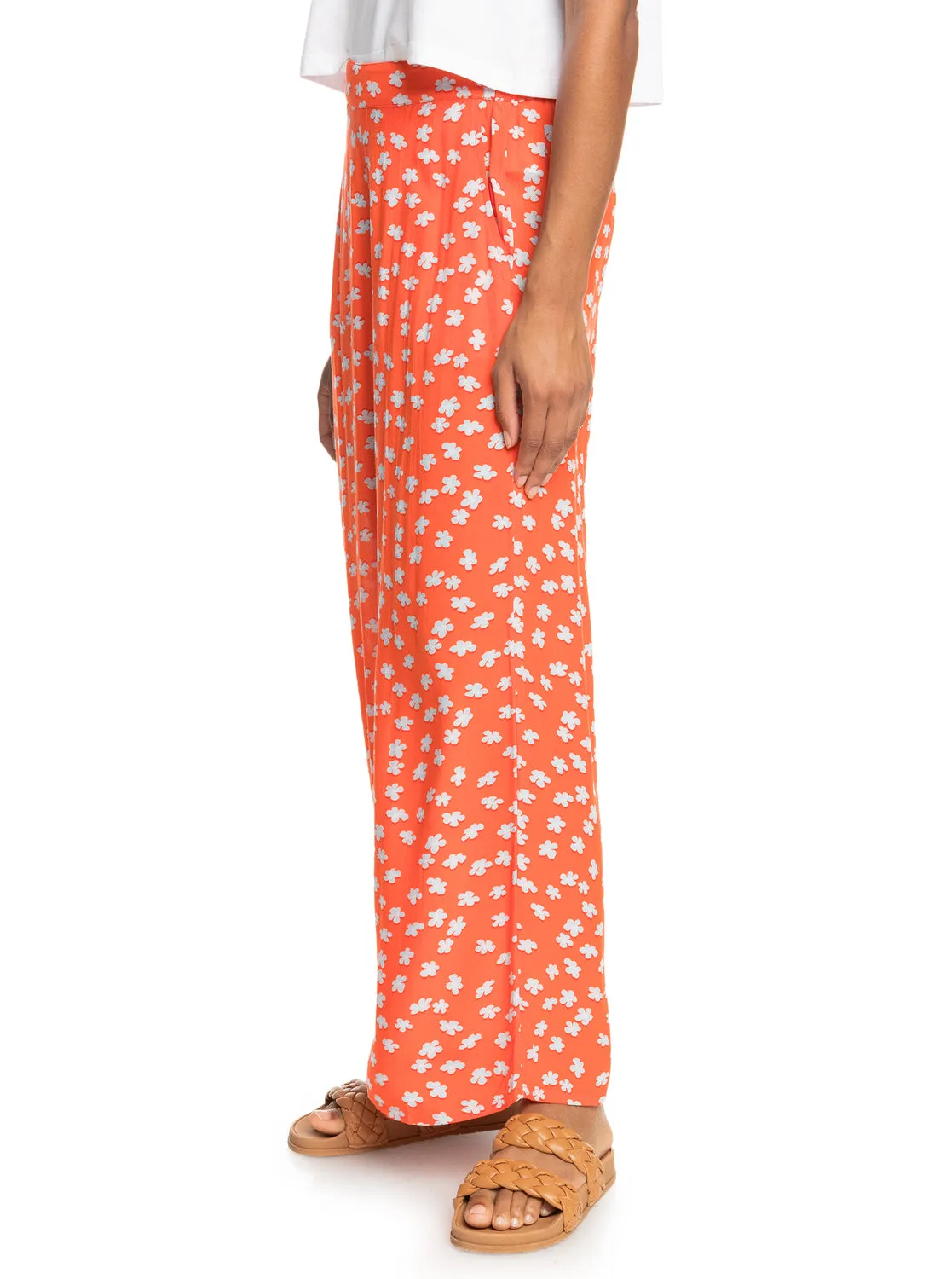 Midnight New Avenue Wide Leg Trousers - Tiger Lily Flower Rain