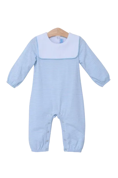 Miller Long Sleeve Romper Blue Stripe