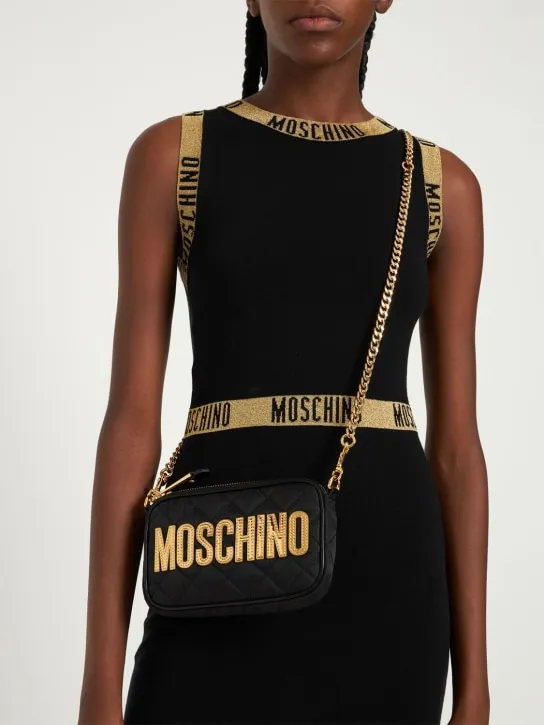 Moschino   Logo quilted shoulder bag 