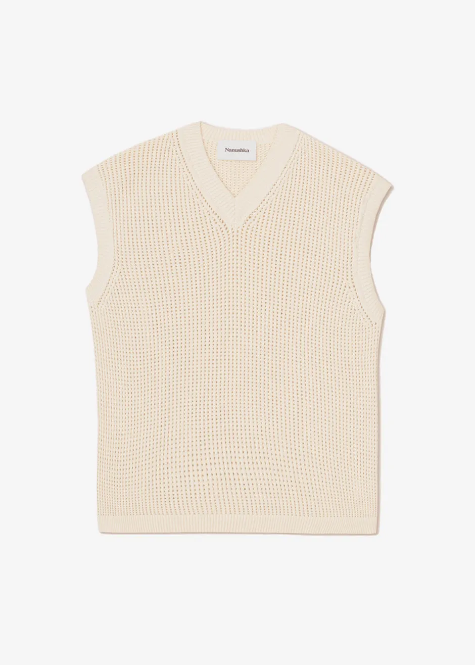 Nanushka Zebe V-Neck Vest - Open Stitch