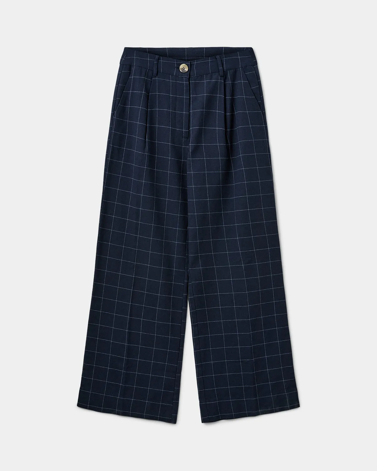 NATHALIASW TROUSERS - Navy check