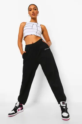 Oversized Embroidered Woman Script Joggers