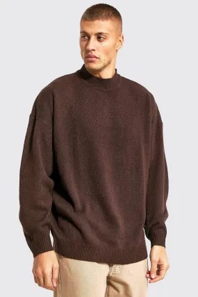 Oversized Extended Neck Knitted Jumper