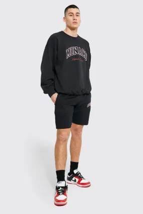 Oversized Monaco Sweatshirt Short Tracksuit | boohooMAN UK