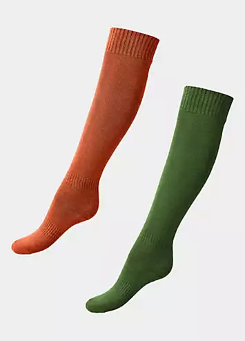 Pack of 2 Cosy Autumnal Knee-High Boot Socks by Joe Browns | Look Again