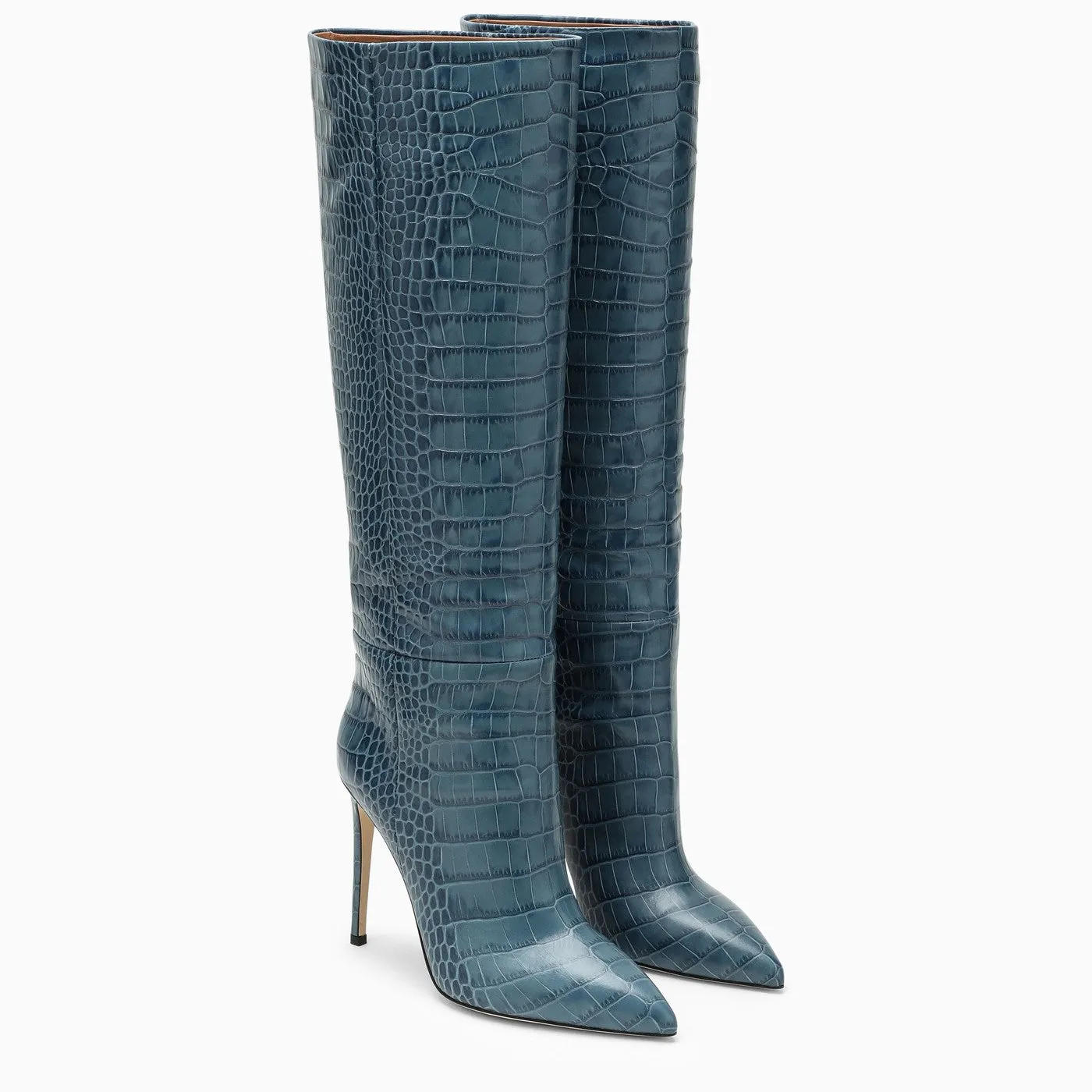 Paris Texas    Paris Texas Denim Boot In Crocodile Look Leather