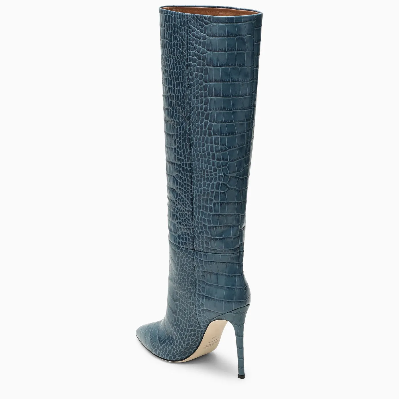 Paris Texas    Paris Texas Denim Boot In Crocodile Look Leather