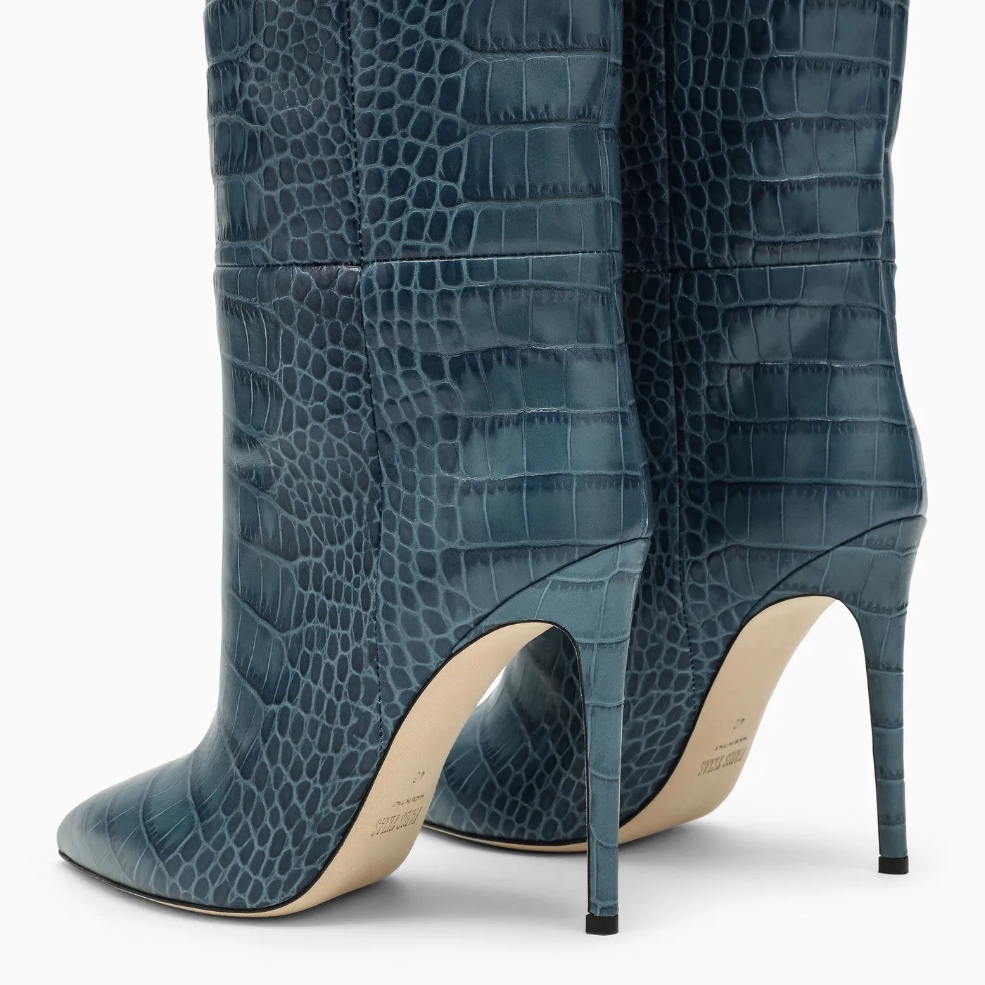 Paris Texas    Paris Texas Denim Boot In Crocodile Look Leather