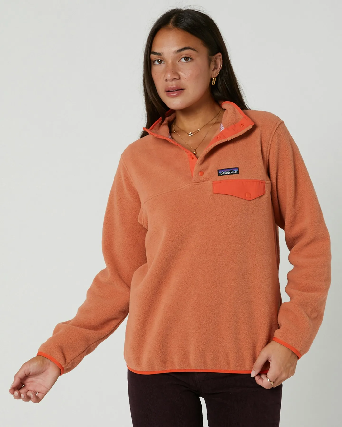 Patagonia Womens Lightweight Synchilla Snap-T Pullover - Sienna Clay | SurfStitch