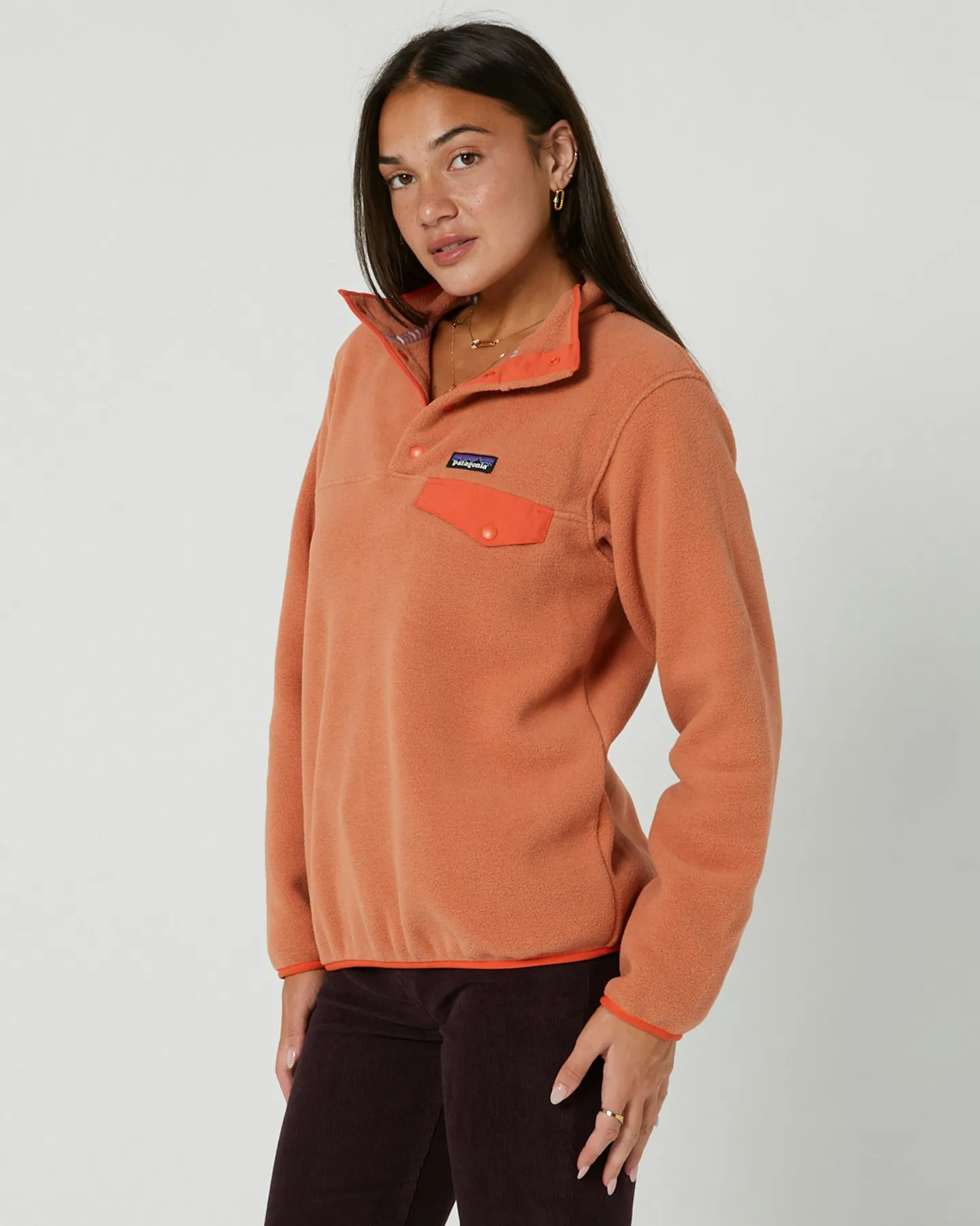 Patagonia Womens Lightweight Synchilla Snap-T Pullover - Sienna Clay | SurfStitch