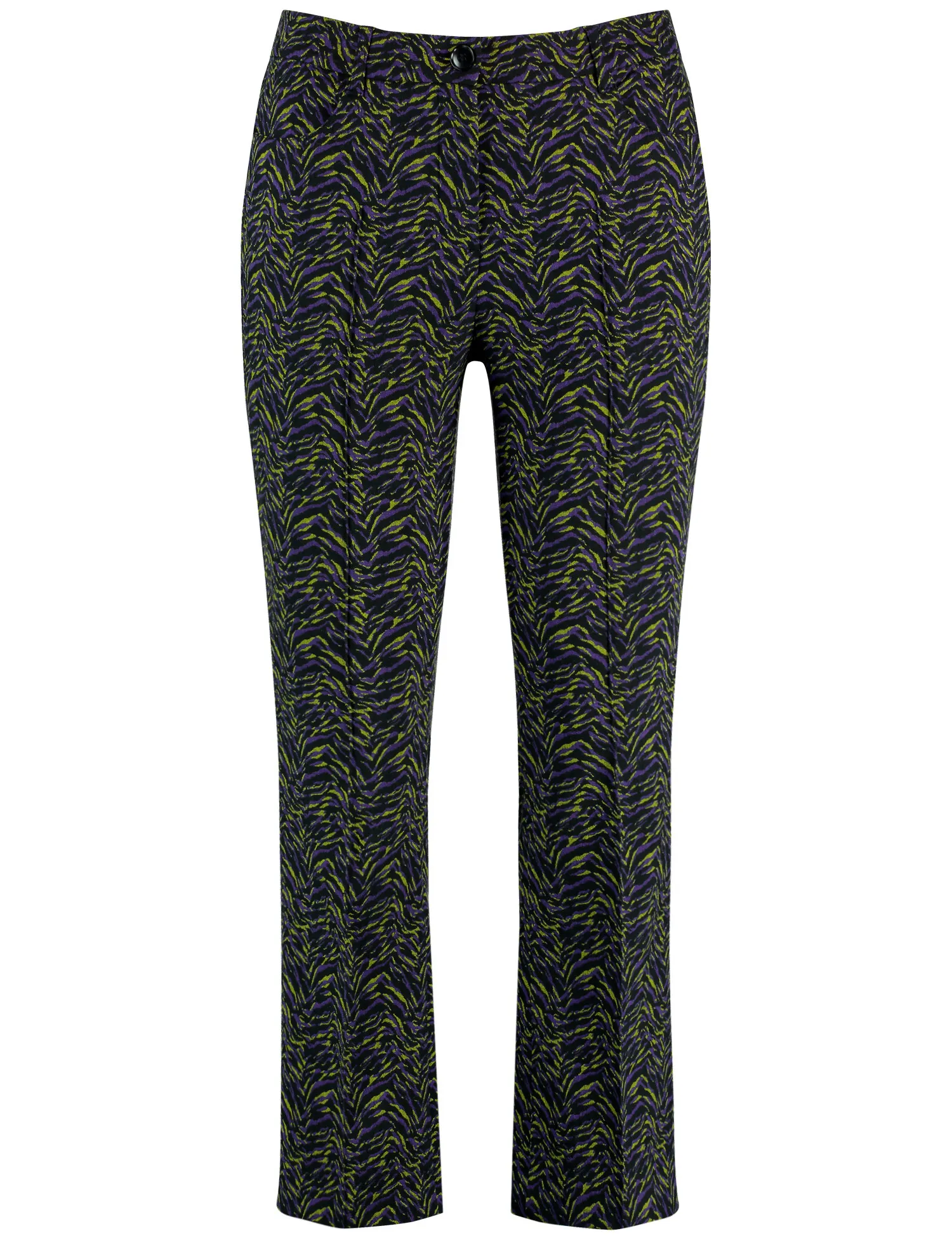 Patterned 7/8-length trousers with a kick flare, Betty