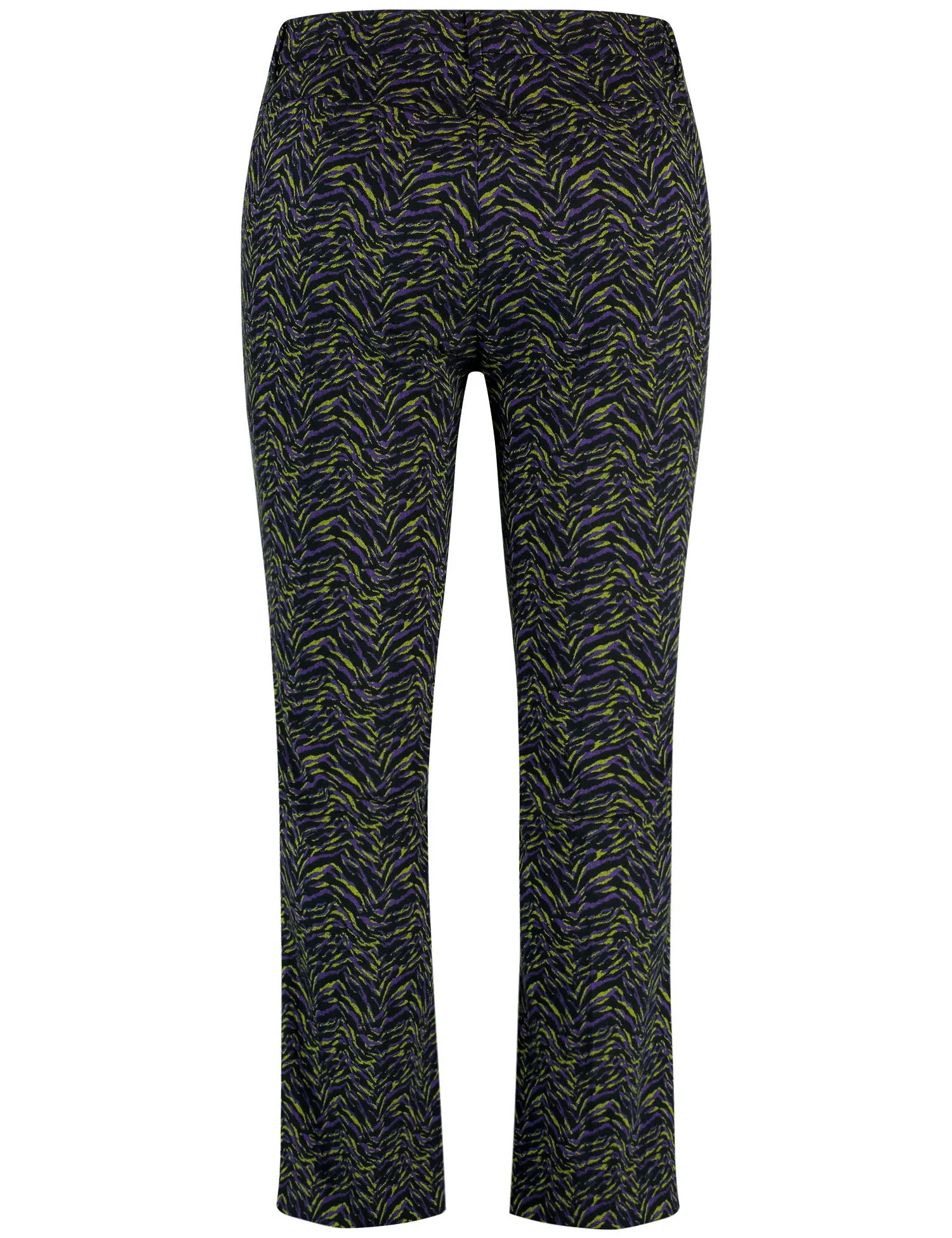 Patterned 7/8-length trousers with a kick flare, Betty