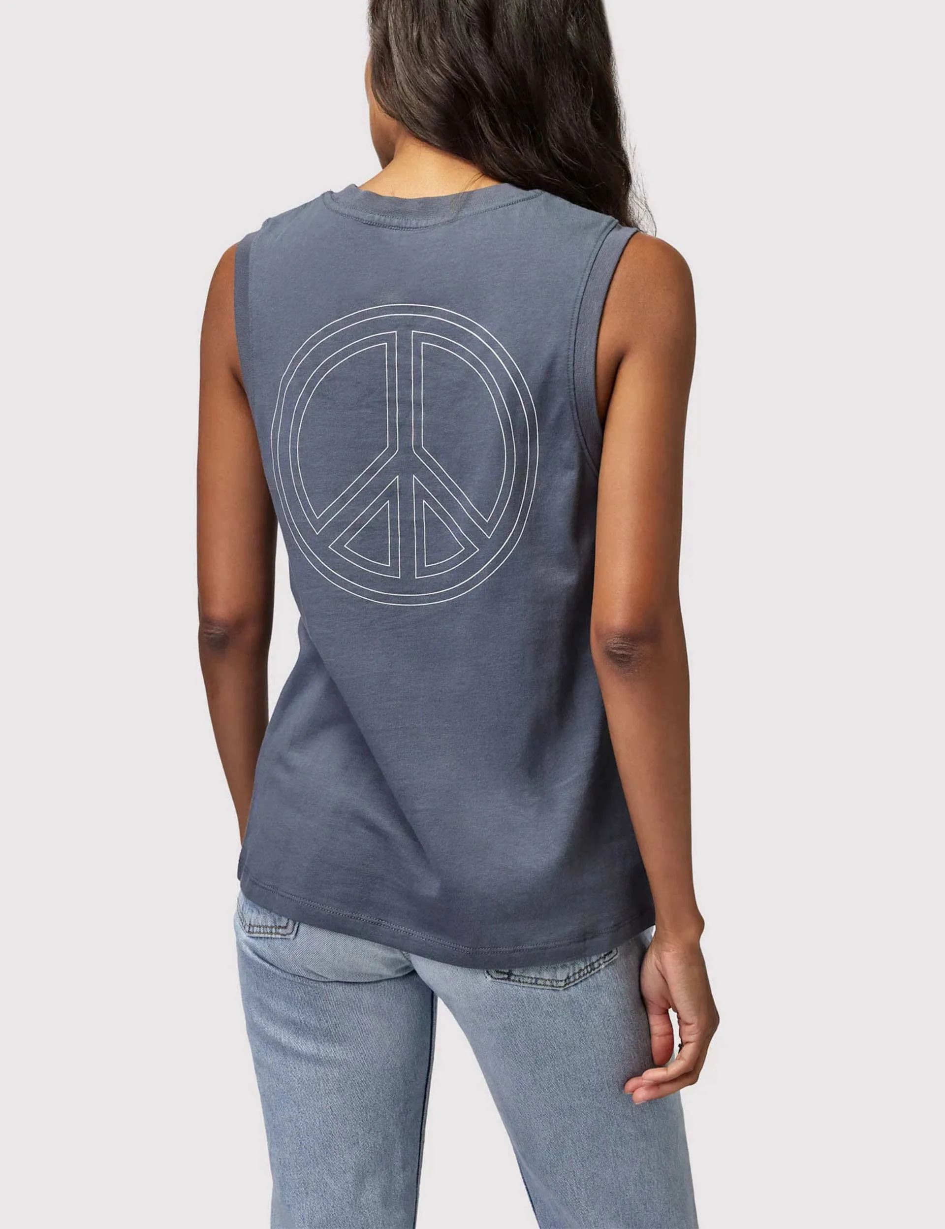 Peace Irina Muscle Tank - Slate