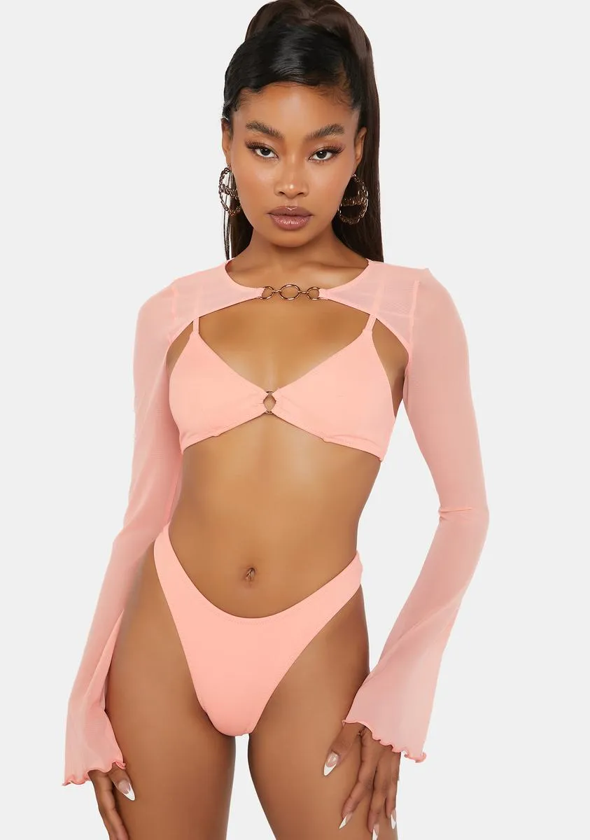 Peachy Charmer 3-Piece Bikini Set-