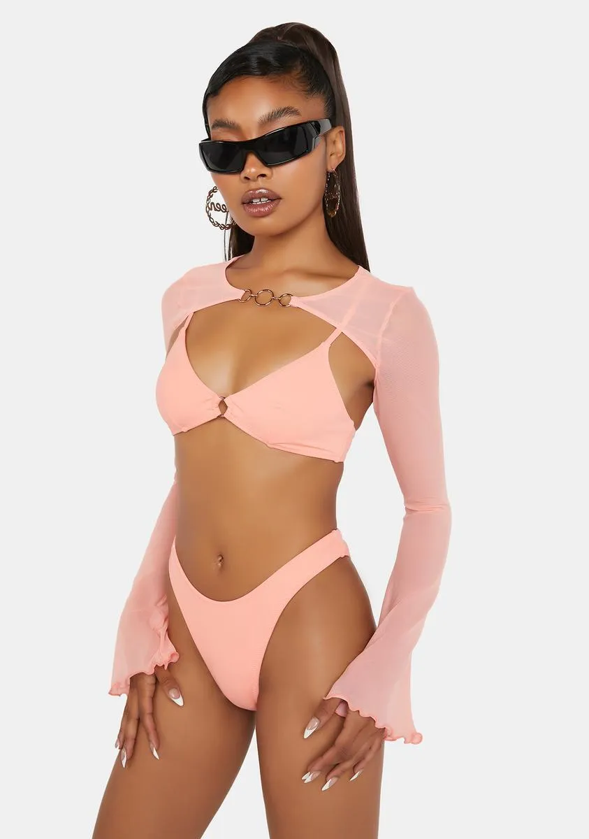 Peachy Charmer 3-Piece Bikini Set-