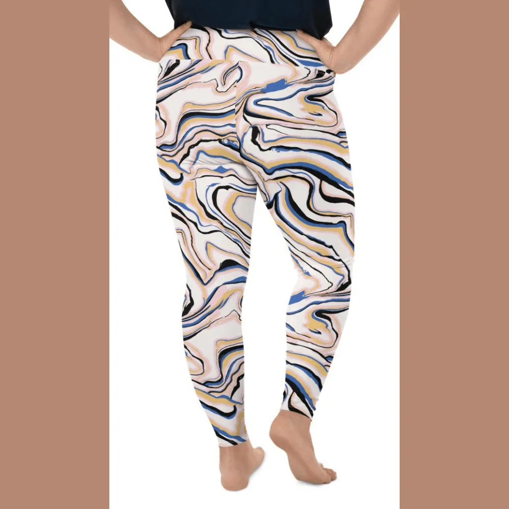 Peachy Marble Plus Size Leggings