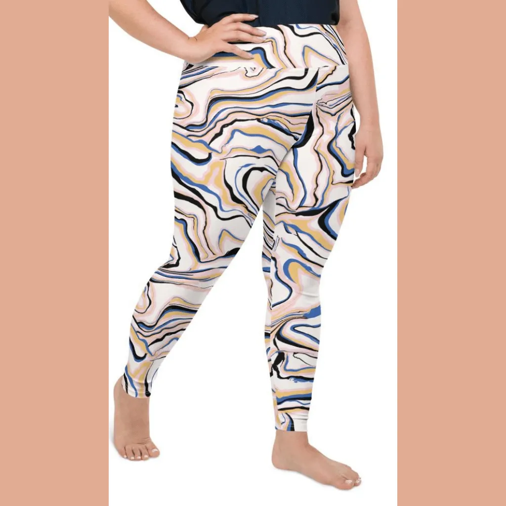 Peachy Marble Plus Size Leggings