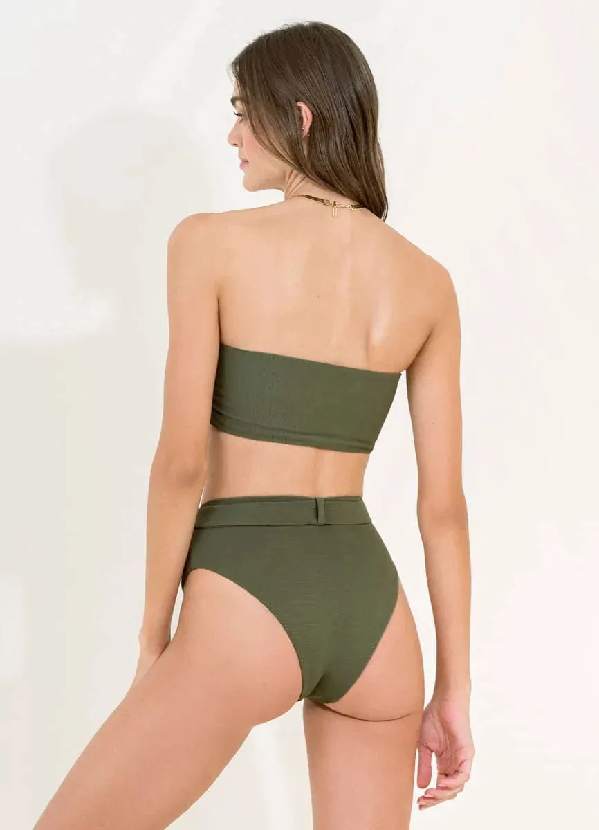 Pine Green Whitney High Rise Bikini Bottom