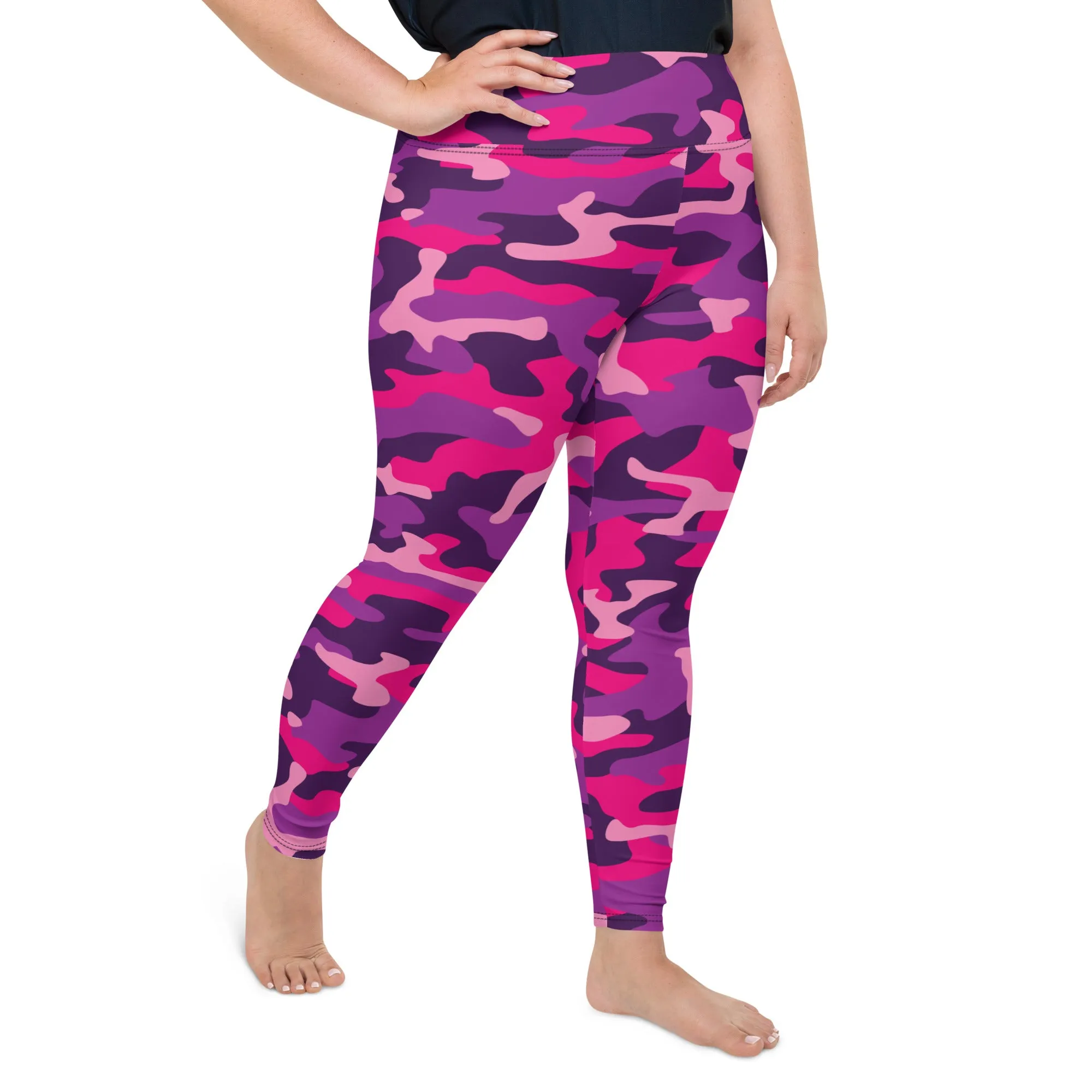 Pink & Purple Camo Plus Size Leggings