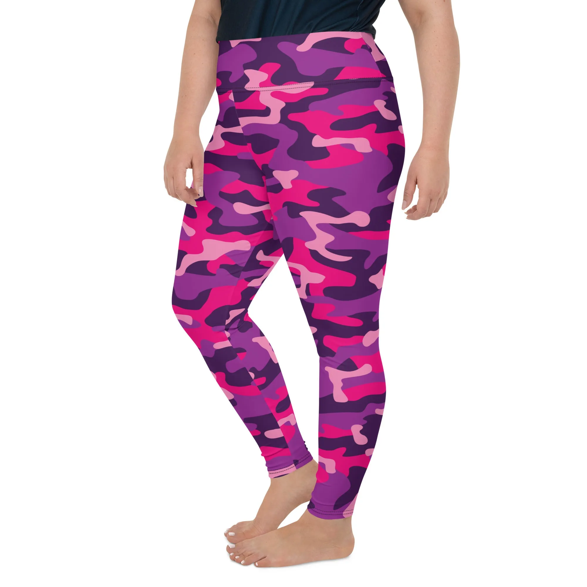 Pink & Purple Camo Plus Size Leggings