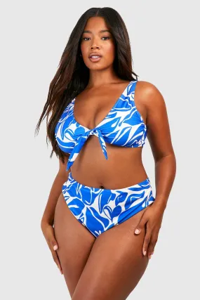 Plus Abstract Print Bikini Set