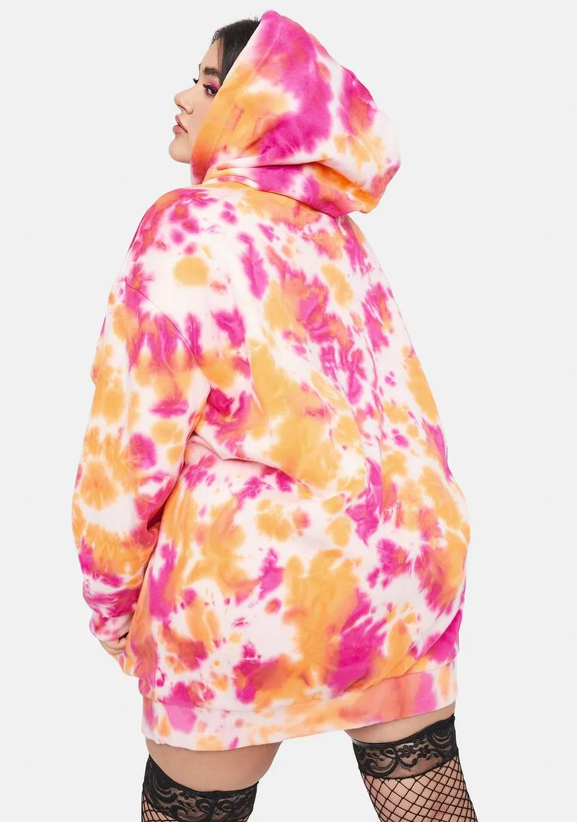 Plus Never Let Go Tie Dye Butterfly Hoodie-