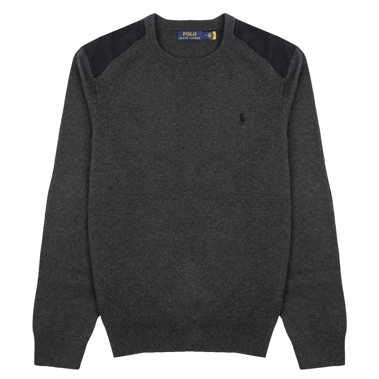 Polo Ralph Lauren Cotton Hybrid Pullover Knit Charcoal Heather