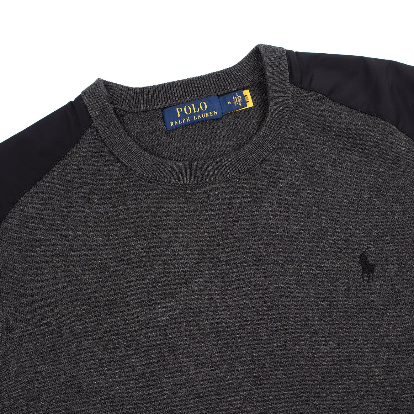 Polo Ralph Lauren Cotton Hybrid Pullover Knit Charcoal Heather