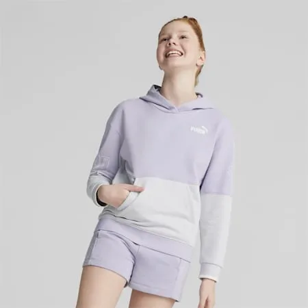 PUMA Power Colour Block Girls' Hoodie | Vivid Violet | PUMA Kids | PUMA 