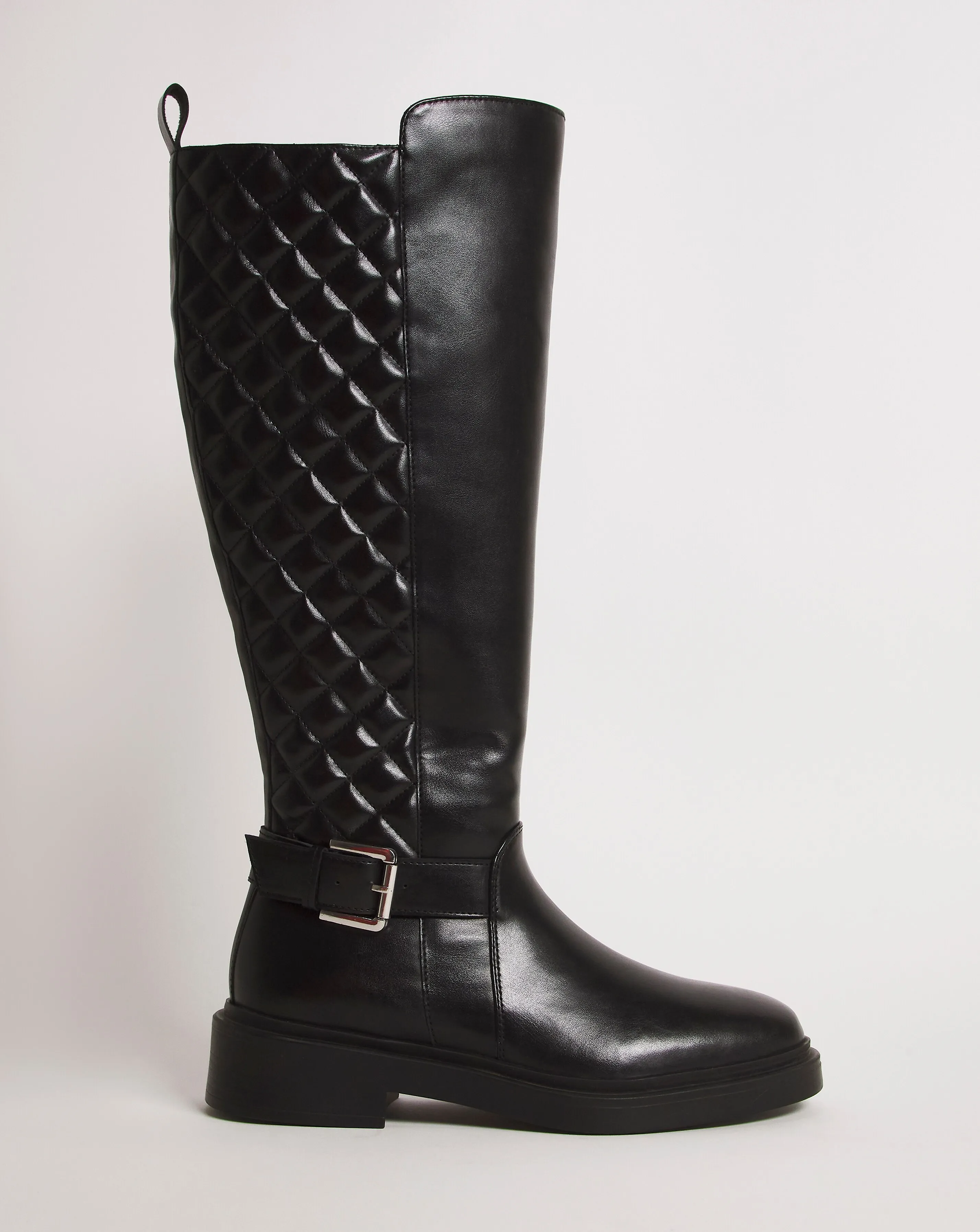 Quilted High Leg Boot E Fit Standard Calf | Simply Be