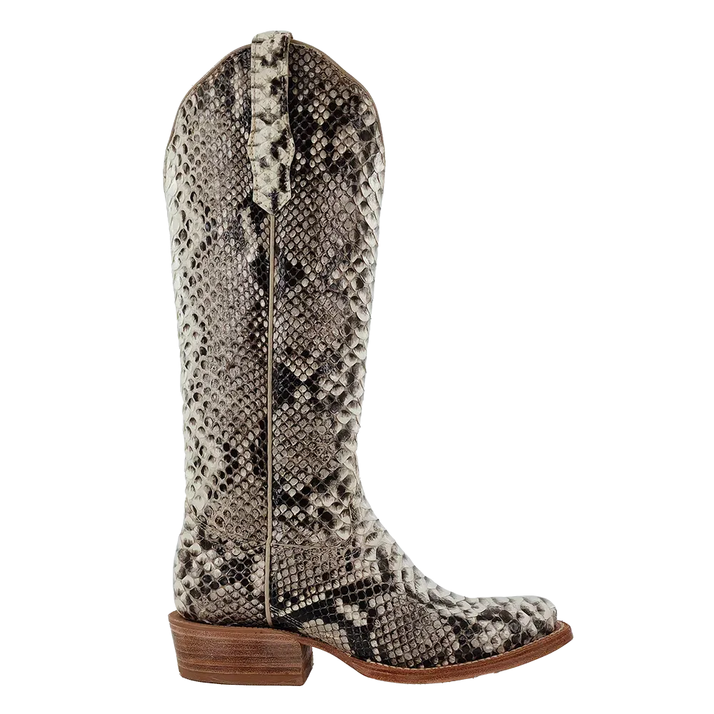 R. Watson Women’s Black and White Python Boot