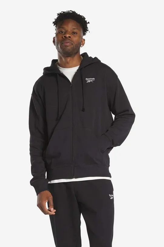 Reebok Classic cotton sweatshirt Small Vector men's black color