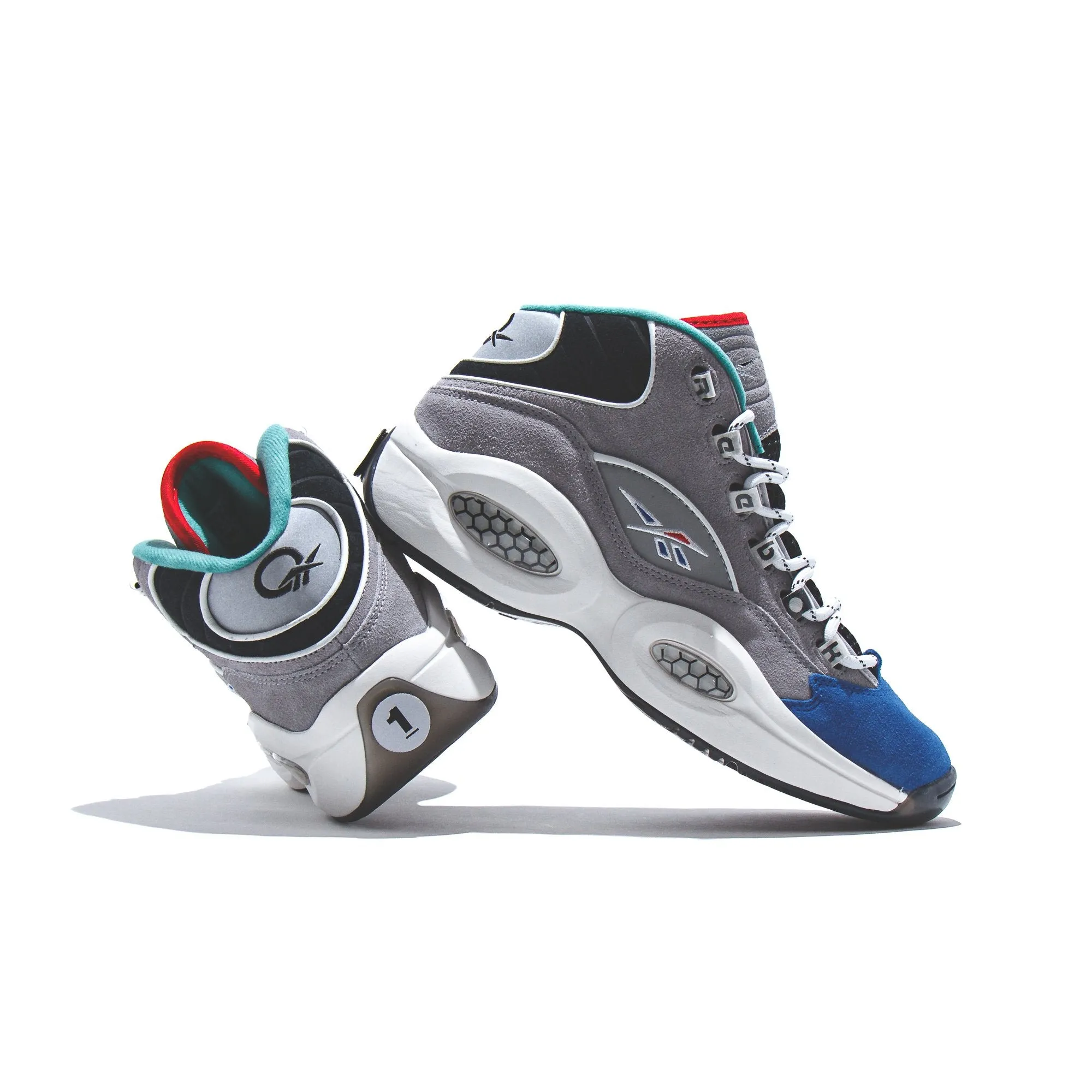 Reebok Classics Men Question Mid Allen Iverson Draft Night Grey Blue GZ7283