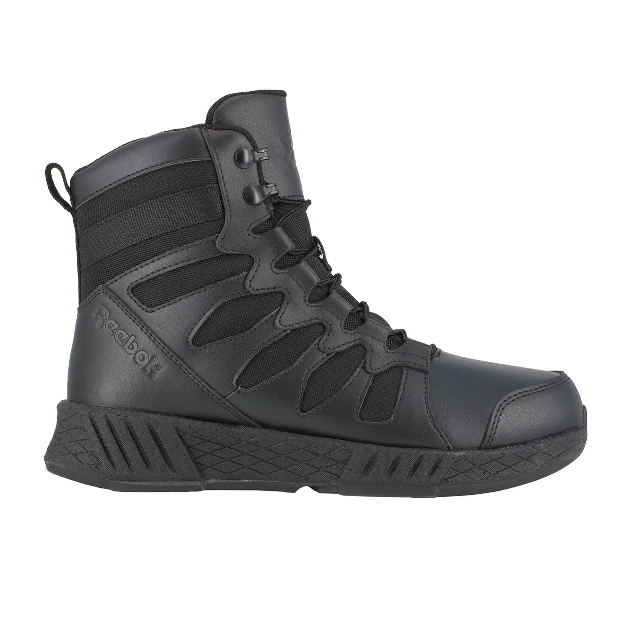 Reebok Men's 6" Floatride Energy Tactical Boot with Side Zipper Black 