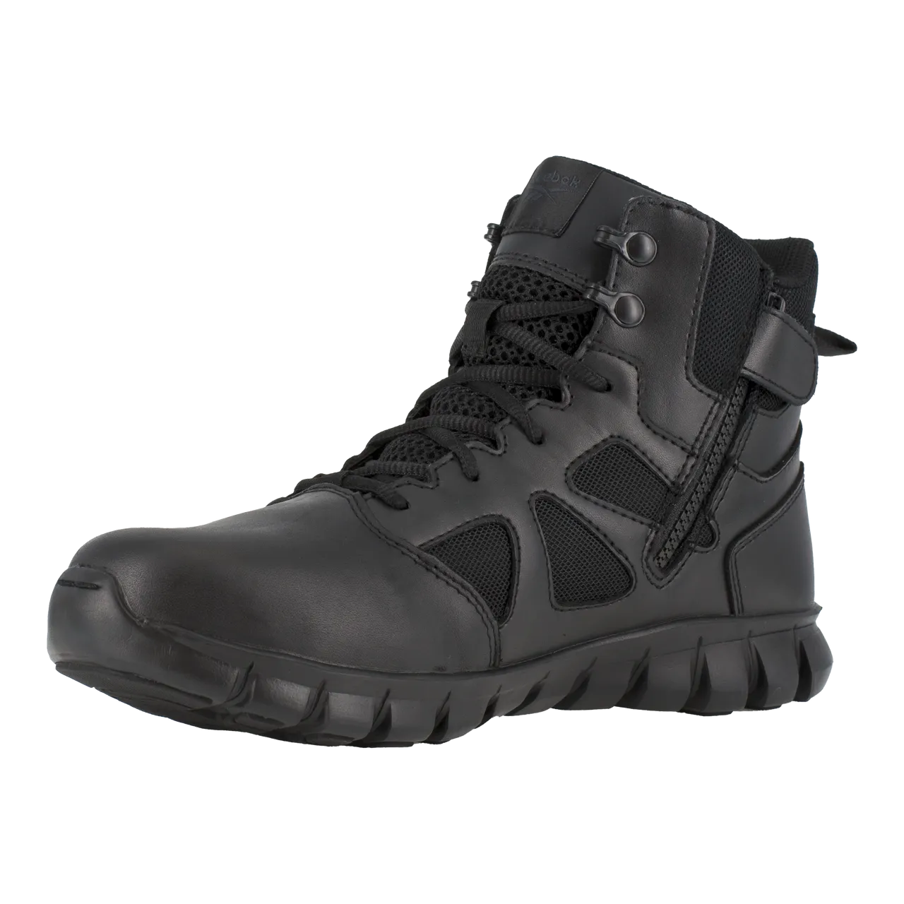 Reebok Men's 6" Sublite Cushion Tactical Boot with Side Zipper Black