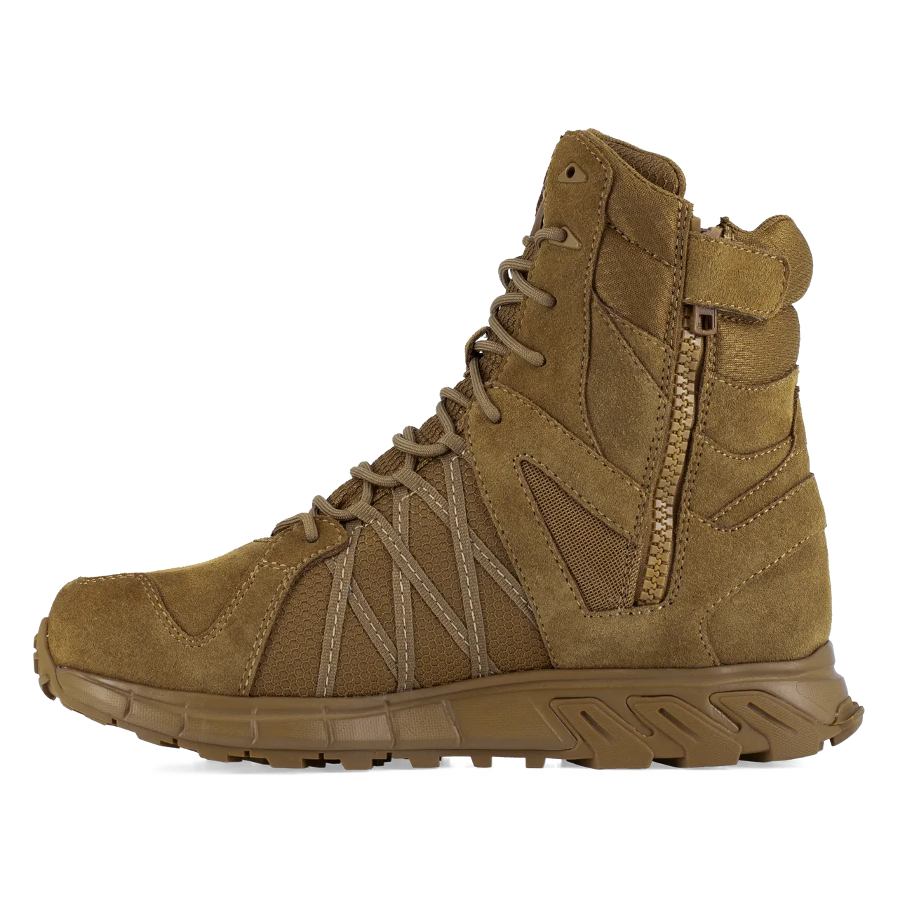 Reebok Men's 8" Trailgrip Tactical Boot with Side Zipper Coyote 