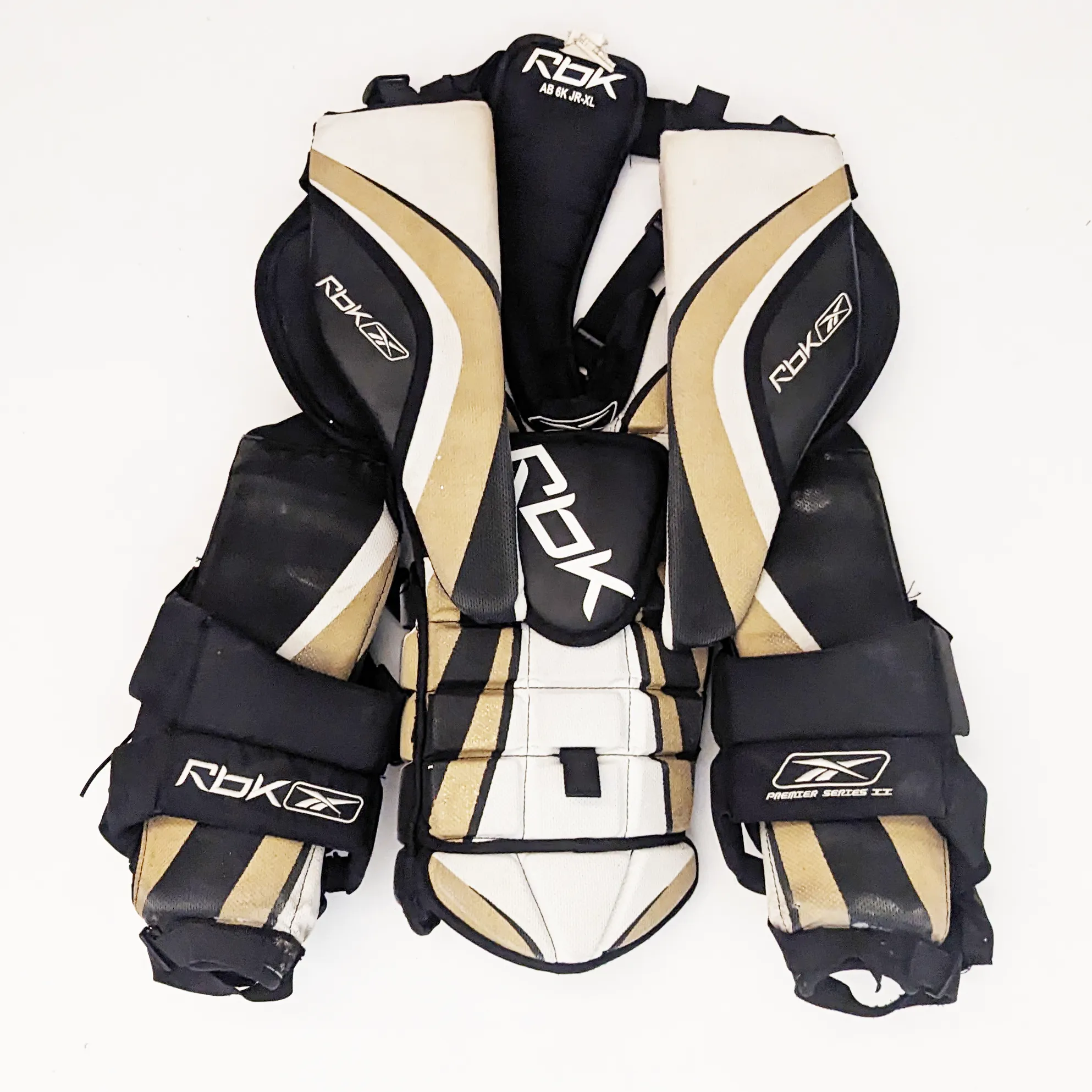 Reebok Premier Series II -  Used Junior Goalie Chest Protector (White/Black/Gold)